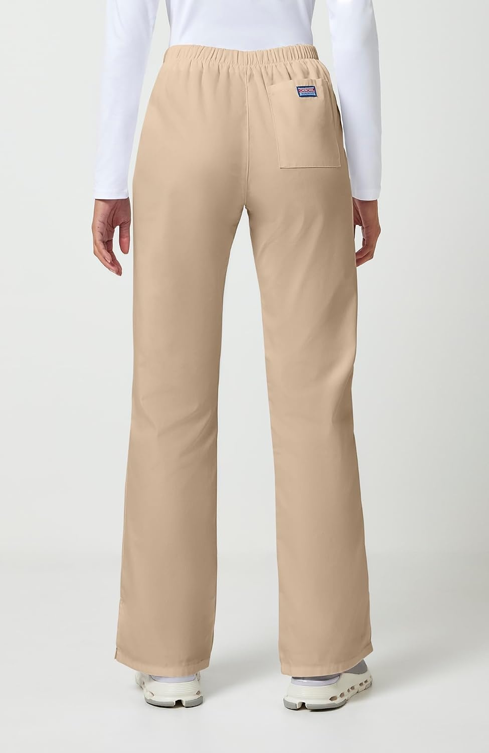 image:imageCherokee WW Originals Scrub Pants for Women Flare Leg 3 PocketsKhaki