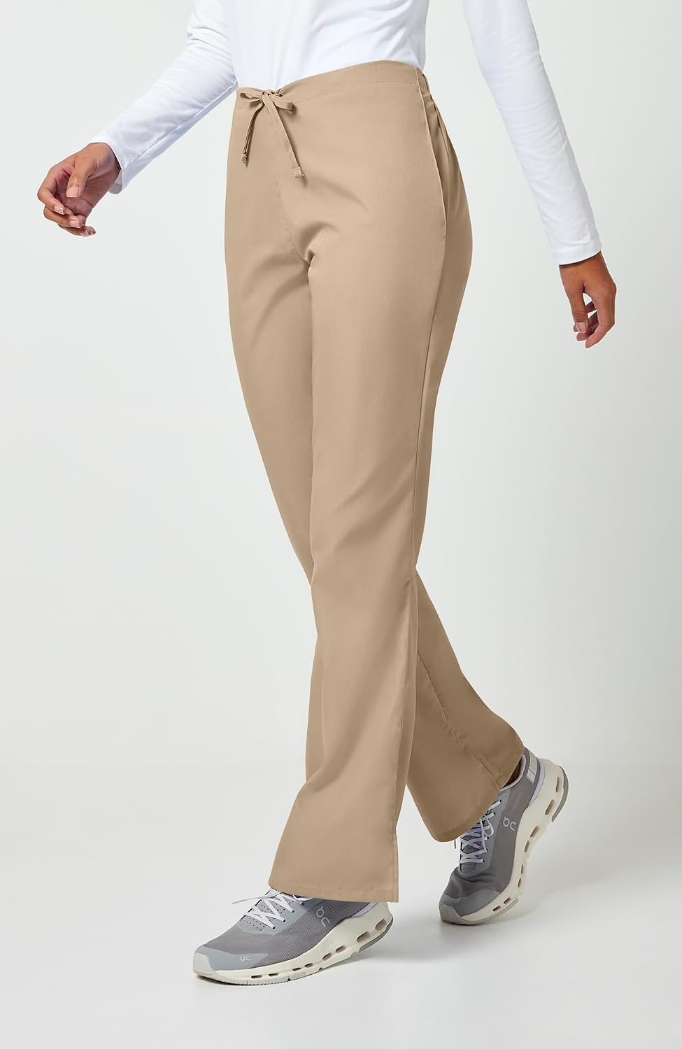 image:imageCherokee WW Originals Scrub Pants for Women Flare Leg 3 PocketsKhaki