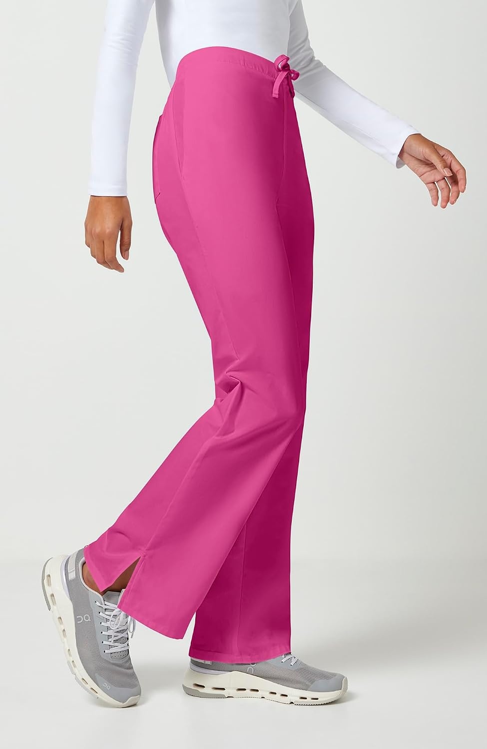 image:imageCherokee WW Originals Scrub Pants for Women Flare Leg 3 PocketsShocking Pink
