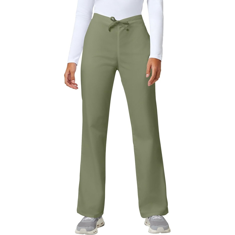 image:imageCherokee WW Originals Scrub Pants for Women Flare Leg 3 PocketsOlive