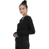 Cherokee Euphoria Women Warm Up Scrubs Jacket Snap Front 4 Pockets(Black)