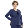 Cherokee Euphoria Women Warm Up Scrubs Jacket Snap Front 4 Pockets(Navy)