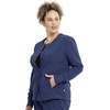 Cherokee Euphoria Women Warm Up Scrubs Jacket Snap Front 4 Pockets(Navy)