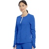 Cherokee Euphoria Women Warm Up Scrubs Jacket Snap Front 4 Pockets(Royal)