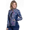 Cherokee Flexibles Women Warm Up Scrubs Jacket Zip Front Knit Panel CK308(Pineapple Paisley)