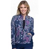 Cherokee Flexibles Women Warm Up Scrubs Jacket Zip Front Knit Panel CK308(Pineapple Paisley)