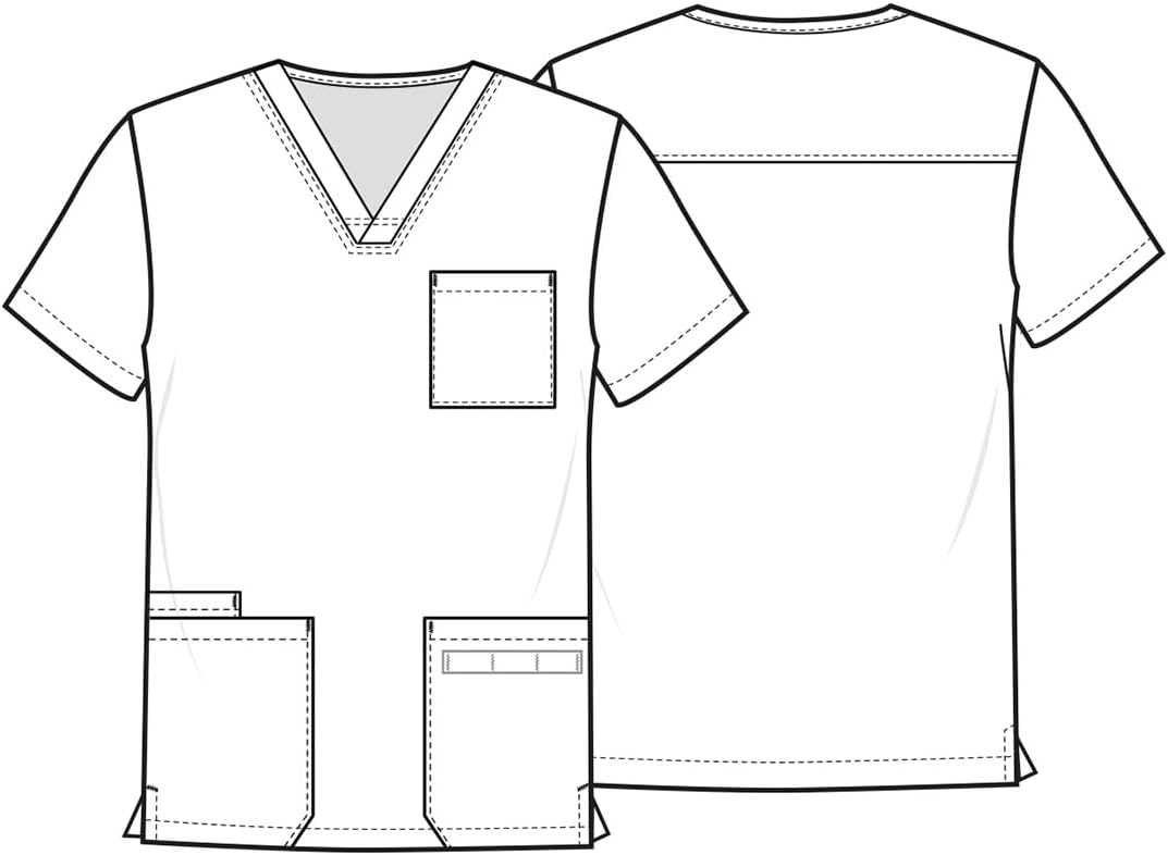 image:imageCherokee Genuine Men and Women VNeck Printed Top 4 PocketsDabbling in Paint