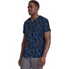 Cherokee Genuine Men and Women V-Neck Printed Top 4 Pockets(Dabbling in Paint)