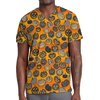 Cherokee Genuine Men and Women V-Neck Printed Top 4 Pockets(Happy Pumpkins)