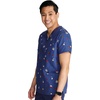 Cherokee Genuine Men and Women V-Neck Printed Top 4 Pockets(Home Run)