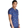 Cherokee Genuine Men and Women V-Neck Printed Top 4 Pockets(Home Run)