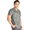 Cherokee Genuine Men and Women V-Neck Printed Top 4 Pockets(Mineral Waves)