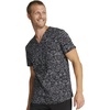 Cherokee Genuine Men and Women V-Neck Printed Top 4 Pockets(Sea Sketch)