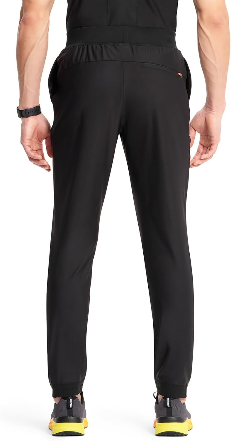 image:imageCherokee Kinetic Mens Jogger Scrub Pants Natural Rise Scrubs 4 PocketsBlack