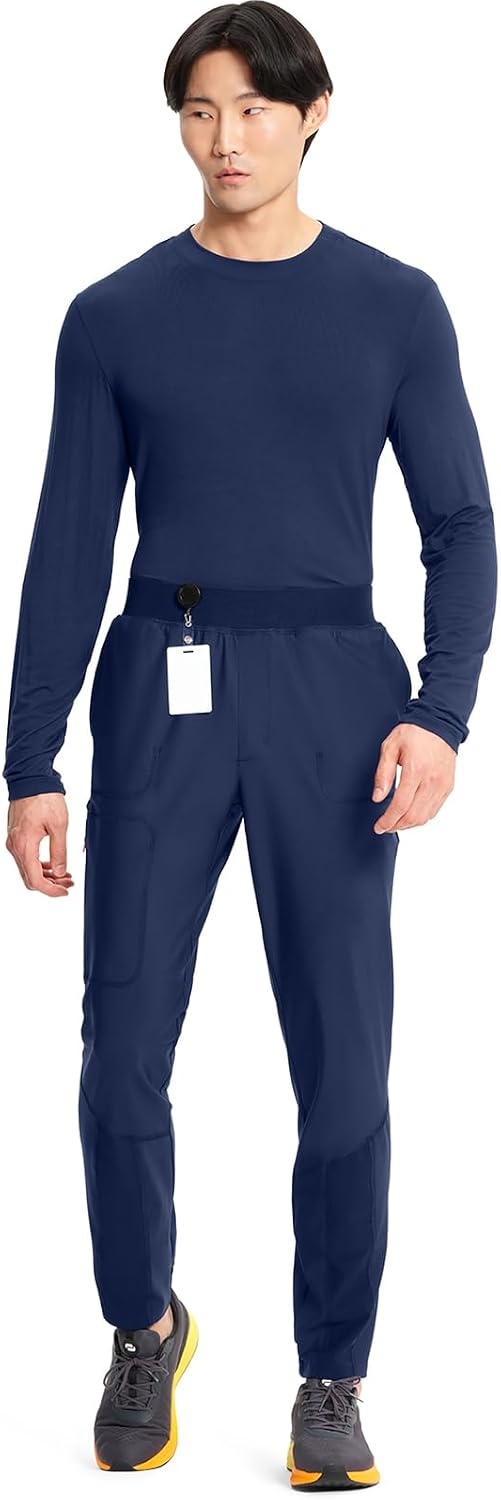 image:imageCherokee Kinetic Mens Jogger Scrub Pants Natural Rise Scrubs 4 PocketsNavy