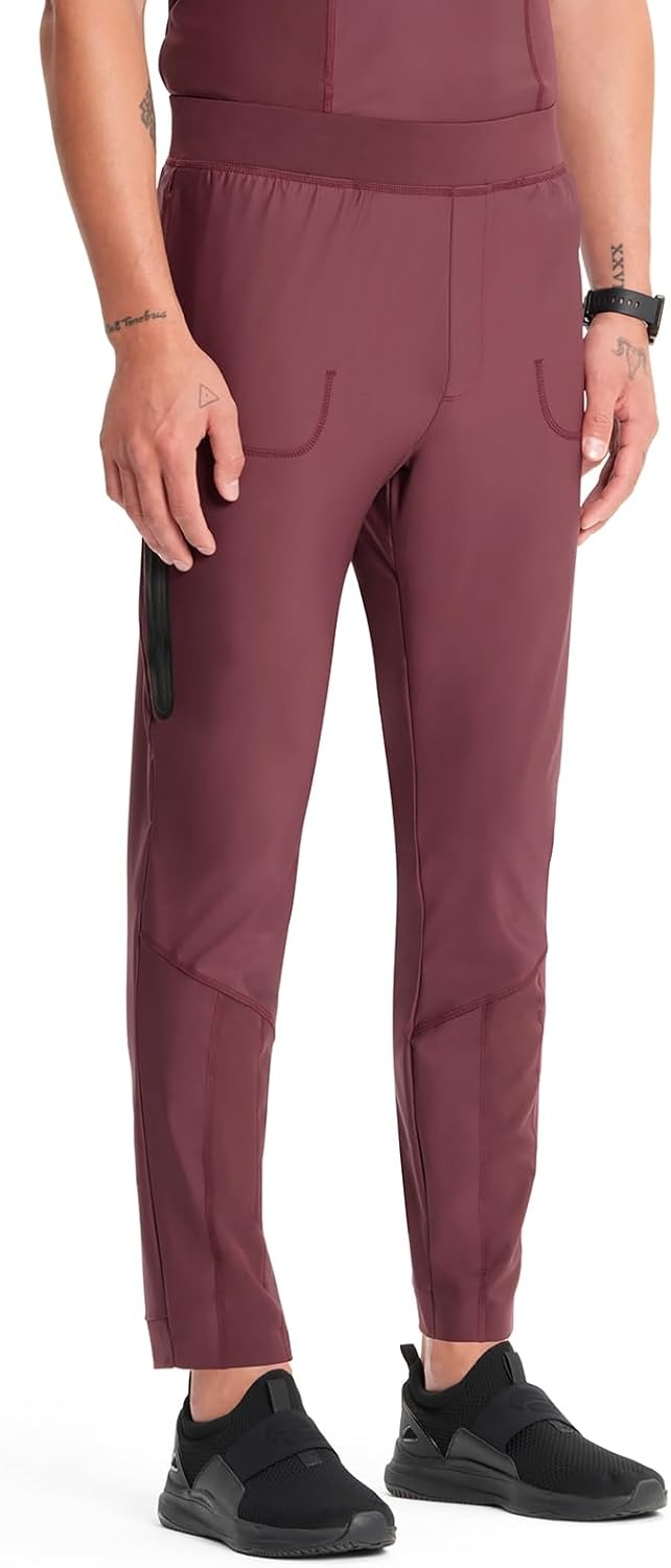 image:imageCherokee Kinetic Mens Jogger Scrub Pants Natural Rise Scrubs 4 PocketsPewter