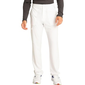 Cherokee Allura Men’s Mid Rise Straight Leg Scrub Pant with 5 Pockets(White)