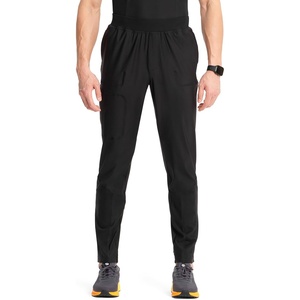 Cherokee Kinetic Men’s Jogger Scrub Pants Natural Rise Scrubs 4 Pockets(Black)