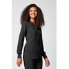 Cherokee Allura Scrub Jacket for Women Zip Front 4 Pockets Tailored Fit(Black)
