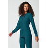 Cherokee Allura Scrub Jacket for Women Zip Front 4 Pockets Tailored Fit(Caribbean Blue)