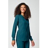 Cherokee Allura Scrub Jacket for Women Zip Front 4 Pockets Tailored Fit(Caribbean Blue)