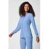 Cherokee Allura Scrub Jacket for Women Zip Front 4 Pockets Tailored Fit(Ciel Blue)