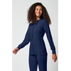 Cherokee Allura Scrub Jacket for Women Zip Front 4 Pockets Tailored Fit(Navy)