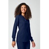 Cherokee Allura Scrub Jacket for Women Zip Front 4 Pockets Tailored Fit(Navy)