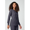 Cherokee Allura Scrub Jacket for Women Zip Front 4 Pockets Tailored Fit(Pewter)