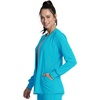 Cherokee Allura Scrub Jacket for Women Zip Front 4 Pockets Tailored Fit(Teal Blue)