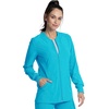 Cherokee Allura Scrub Jacket for Women Zip Front 4 Pockets Tailored Fit(Teal Blue)