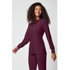 Cherokee Allura Scrub Jacket for Women Zip Front 4 Pockets Tailored Fit(Wine)
