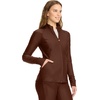 Cherokee in Kinetic Womens Scrub Jacket Zip Front 2 Pockets Layering Shirt(Espresso Express)