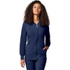 Cherokee Allura Scrub Jacket for Women Zip Front 4 Pockets Tailored Fit(Navy)