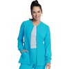 Cherokee Allura Scrub Jacket for Women Zip Front 4 Pockets Tailored Fit(Teal Blue)