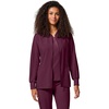 Cherokee Allura Scrub Jacket for Women Zip Front 4 Pockets Tailored Fit(Wine)