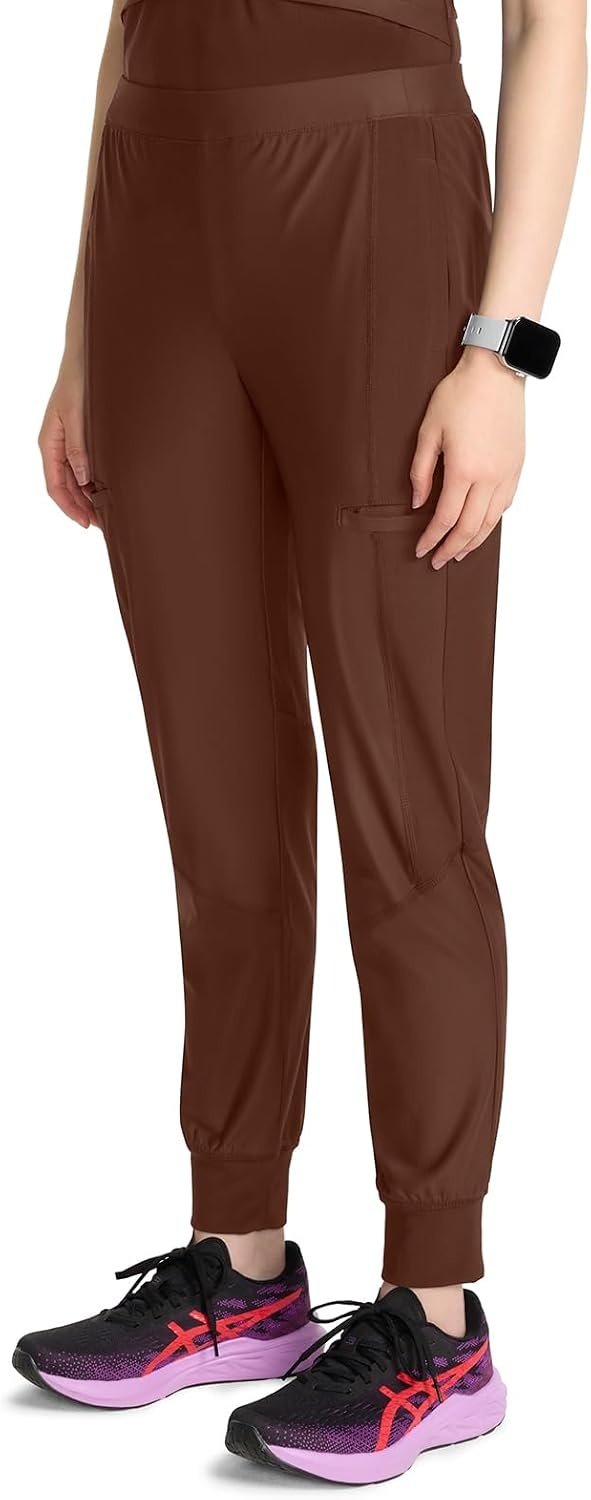 image:imageCherokee Kinetic Jogger Scrub Pants for Women Mid Rise Bottom 5 PocketsEspresso Express