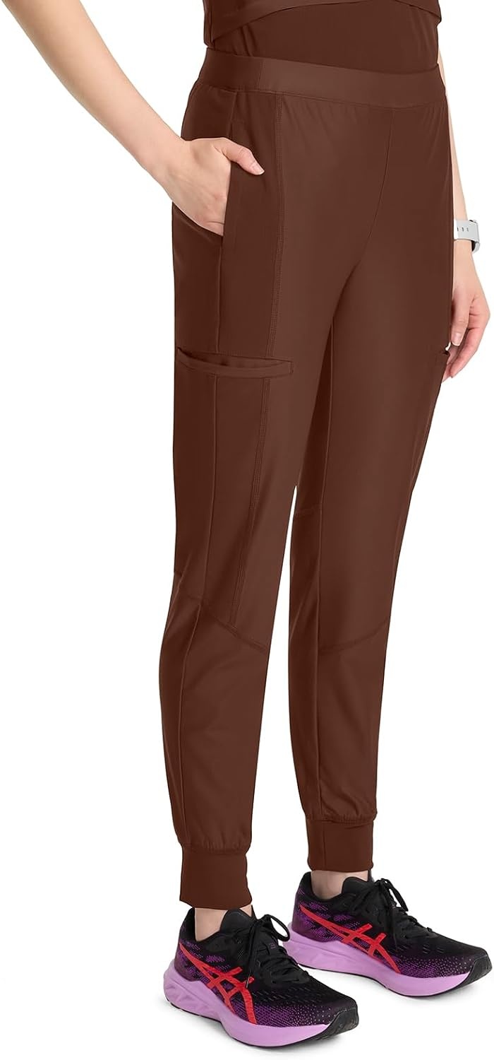 image:imageCherokee Kinetic Jogger Scrub Pants for Women Mid Rise Bottom 5 PocketsEspresso Express