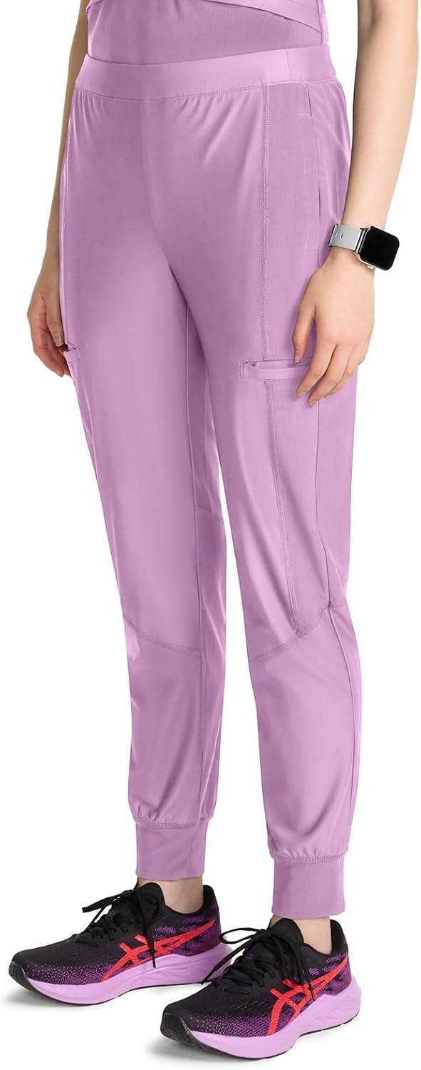 image:imageCherokee Kinetic Jogger Scrub Pants for Women Mid Rise Bottom 5 PocketsLivewire Lilac