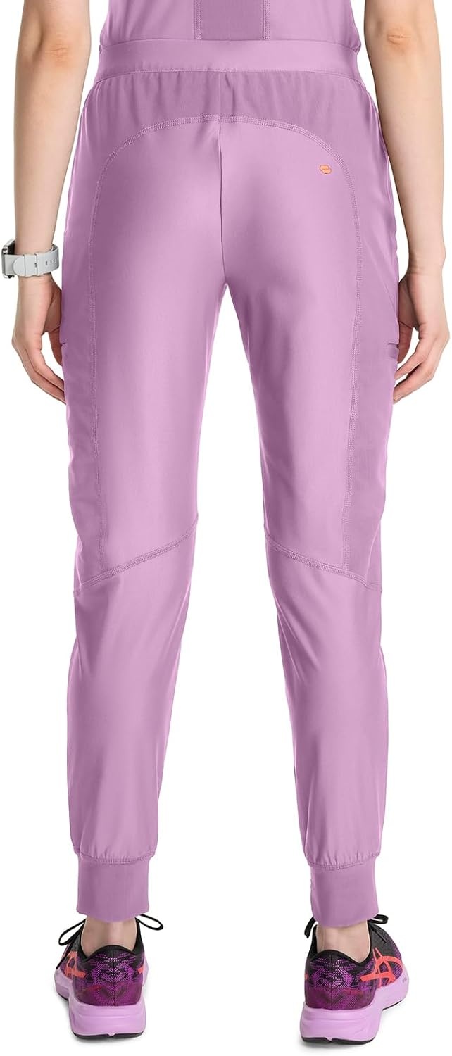 image:imageCherokee Kinetic Jogger Scrub Pants for Women Mid Rise Bottom 5 PocketsLivewire Lilac