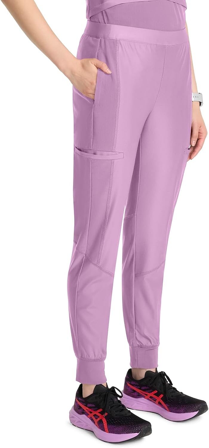 image:imageCherokee Kinetic Jogger Scrub Pants for Women Mid Rise Bottom 5 PocketsLivewire Lilac