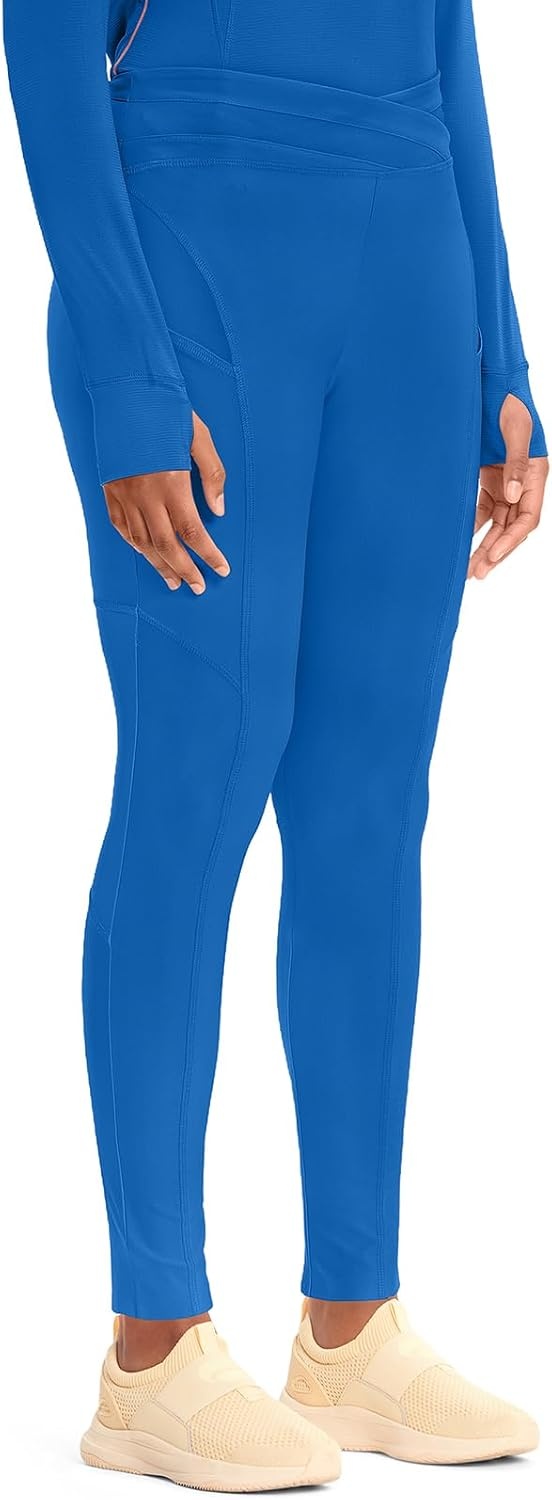 image:imageCherokee Kinetic Womens Scrub Leggings Natural Rise 3 Pockets Soft StretchRoyal