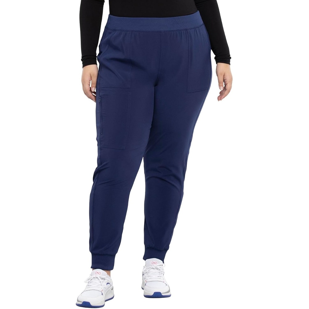 image:imageCherokee Allura Womens Mid Rise Jogger Scrub Pants with 5 PocketsNavy