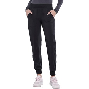 Cherokee Allura Women’s Mid Rise Jogger Scrub Pants with 5 Pockets(Black)