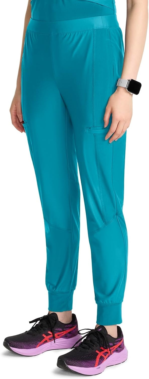image:imageCherokee Kinetic Jogger Scrub Pants for Women Mid Rise Bottom 5 Pockets