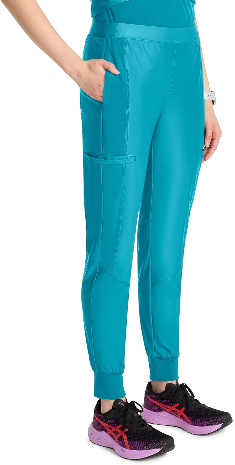 image:imageCherokee Kinetic Jogger Scrub Pants for Women Mid Rise Bottom 5 Pockets