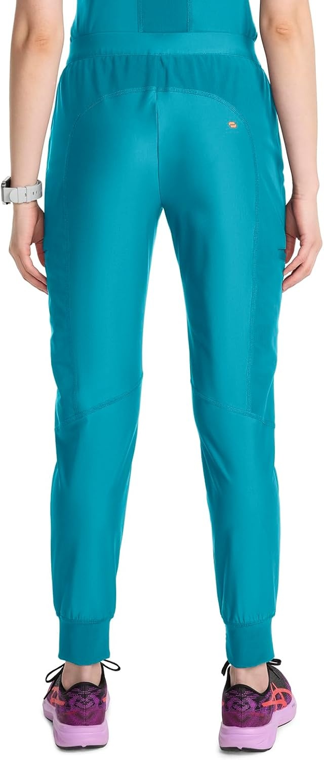 image:imageCherokee Kinetic Jogger Scrub Pants for Women Mid Rise Bottom 5 Pockets