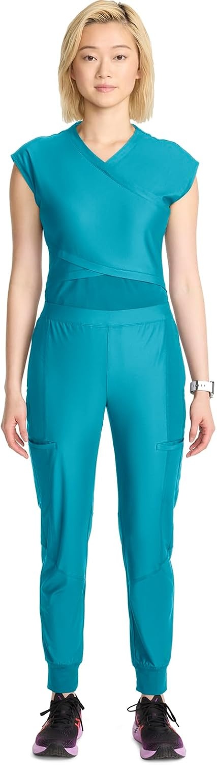 image:imageCherokee Kinetic Jogger Scrub Pants for Women Mid Rise Bottom 5 Pockets