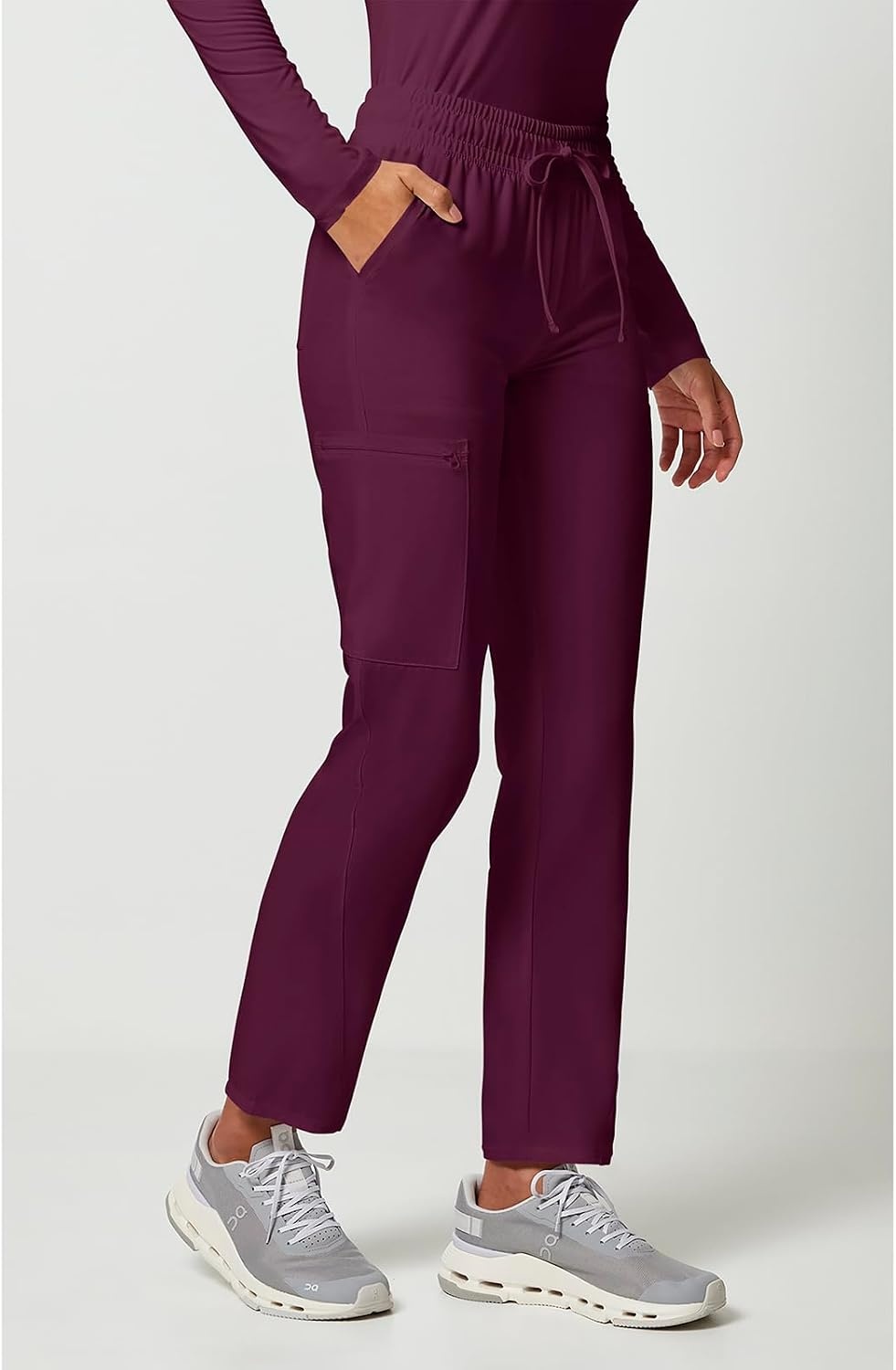 image:imageTapered Leg Drawstring Pant by Cherokee AlluraWine