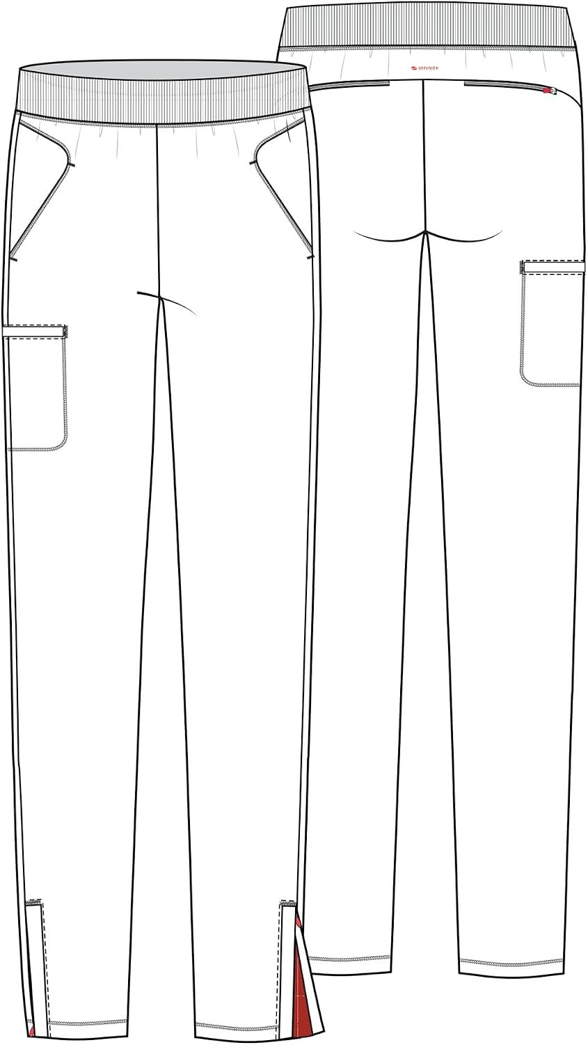 image:imageCherokee GNR8 Womens Cargo Scrub Pants Tapered Leg PullOn DrawstringTeal Blue